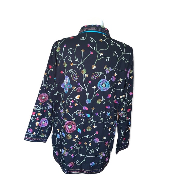 The Quacker Factory Sequins Shacket Button-Down Jacket, Size 1X - Picture 4 of 16